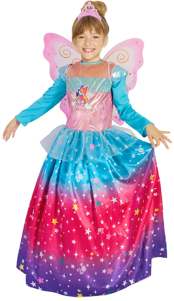 Costume originale barbie fairy con ali e coroncina disponibile in