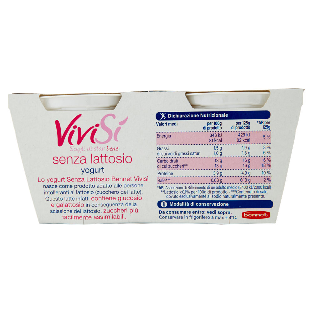 Yogurt Senza Lattosio Alla Fragola 2x125g Bennet Vivisì - Foto 3