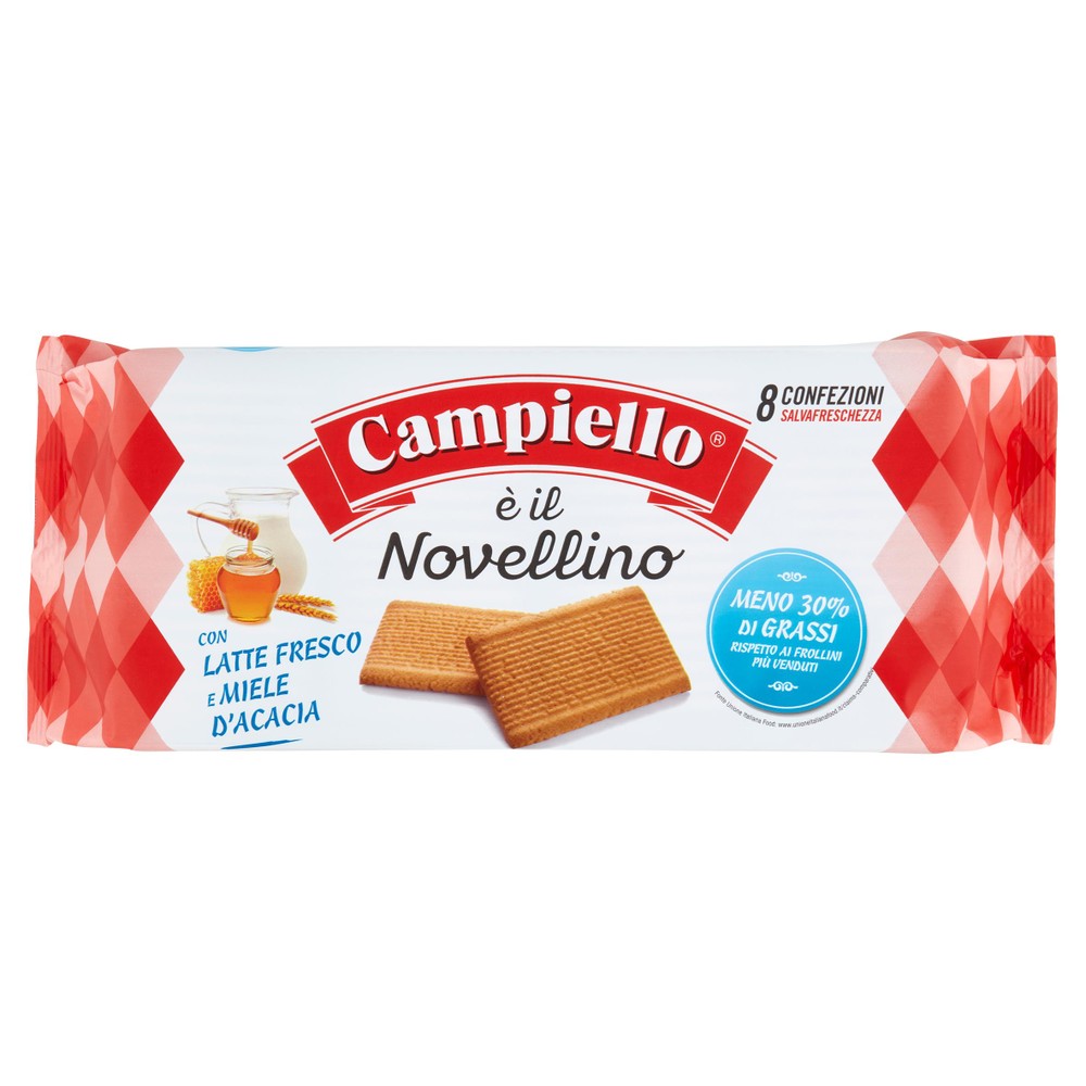 Biscotti Novellino Con Latte Fresco E Miele D'acacia 8x87,5g Campiello - Foto 1