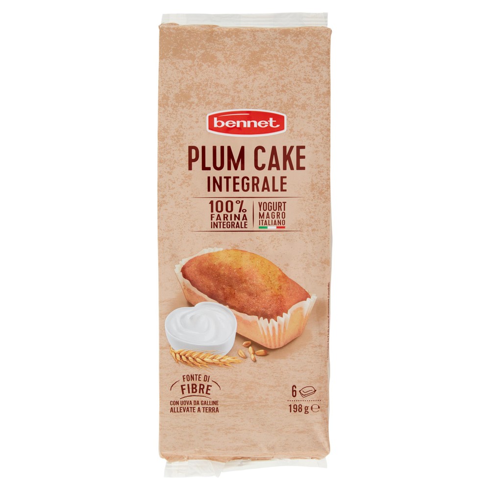 Plum Cake Integrali Allo Yogurt Magro 6x33g Bennet - Foto 1