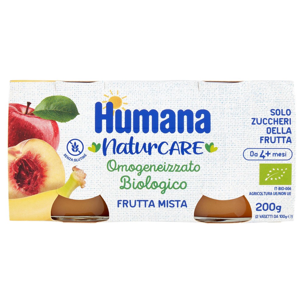 Omogeneizzato Di Frutta Mista Bio Humana 2x100 G. - Foto 1