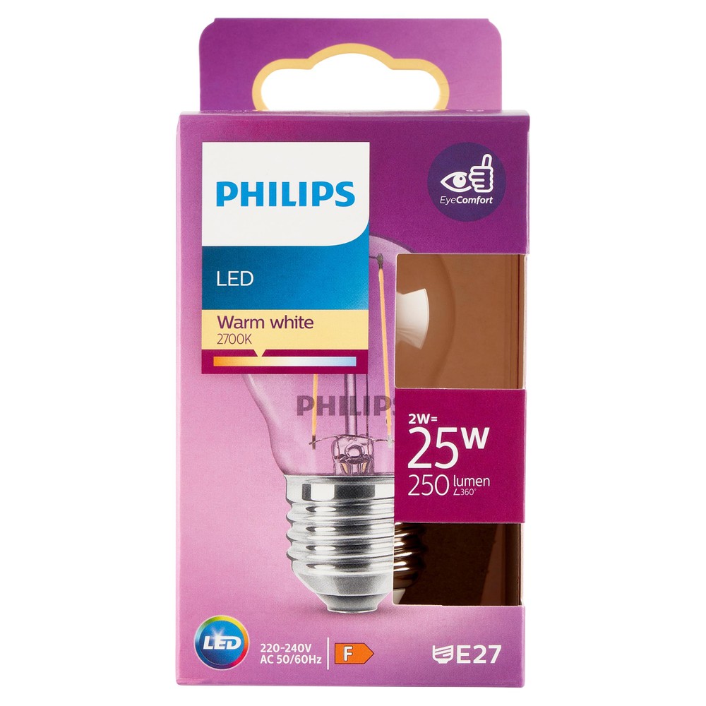 Lampadina Led Filamento Sfera 25w Attacco E27 Luce Calda Philips - Foto 1