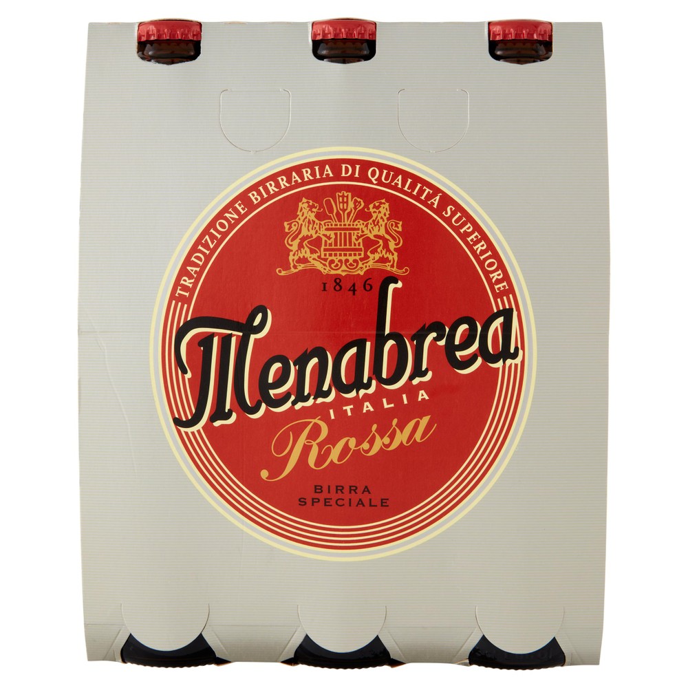 Birra Menabrea Rossa 3 Bottiglie Da Cl.33