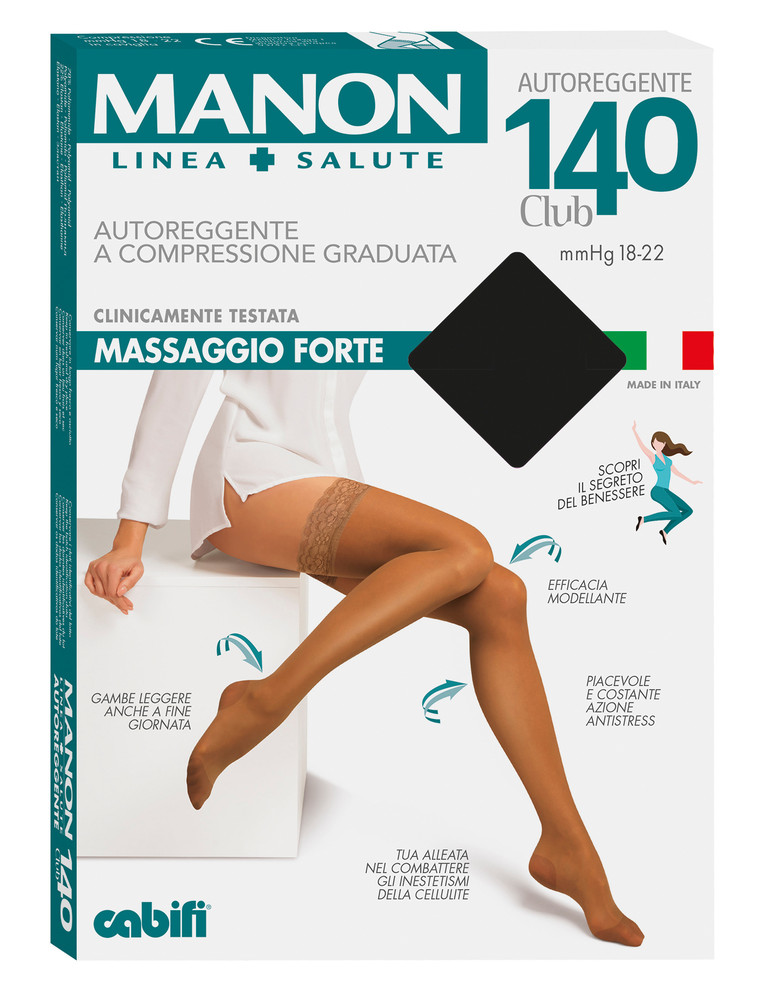 Calze Autoreggenti Donna Tg 4 Nero 140 Denari Manon - Foto 1