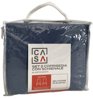 Coprisedia Con Schienale Tinta Unita Azzurro Conf Da 2 Casa Coprisedia Con Schienale Tinta Unita Azzurro Conf Da 2 Casa