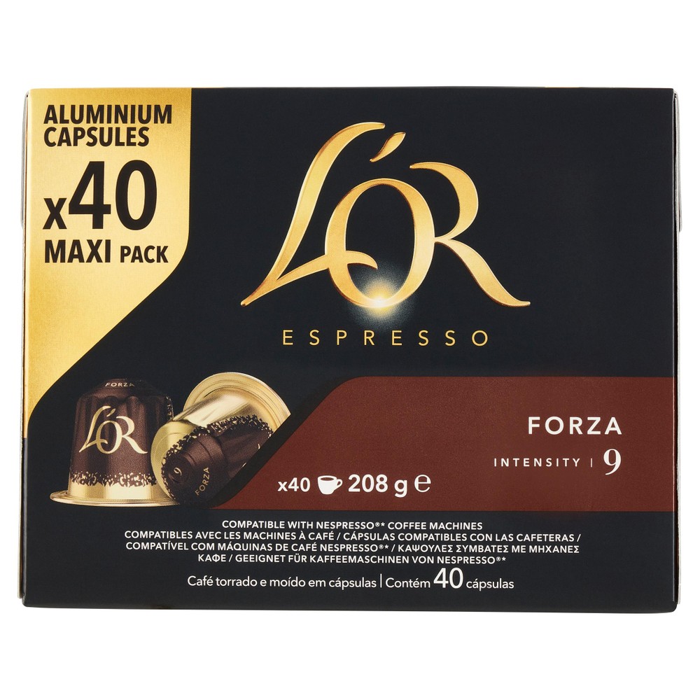 Caffe' Forza L'or Compatibili Sistema Nespresso Conf. Da 40 Caps