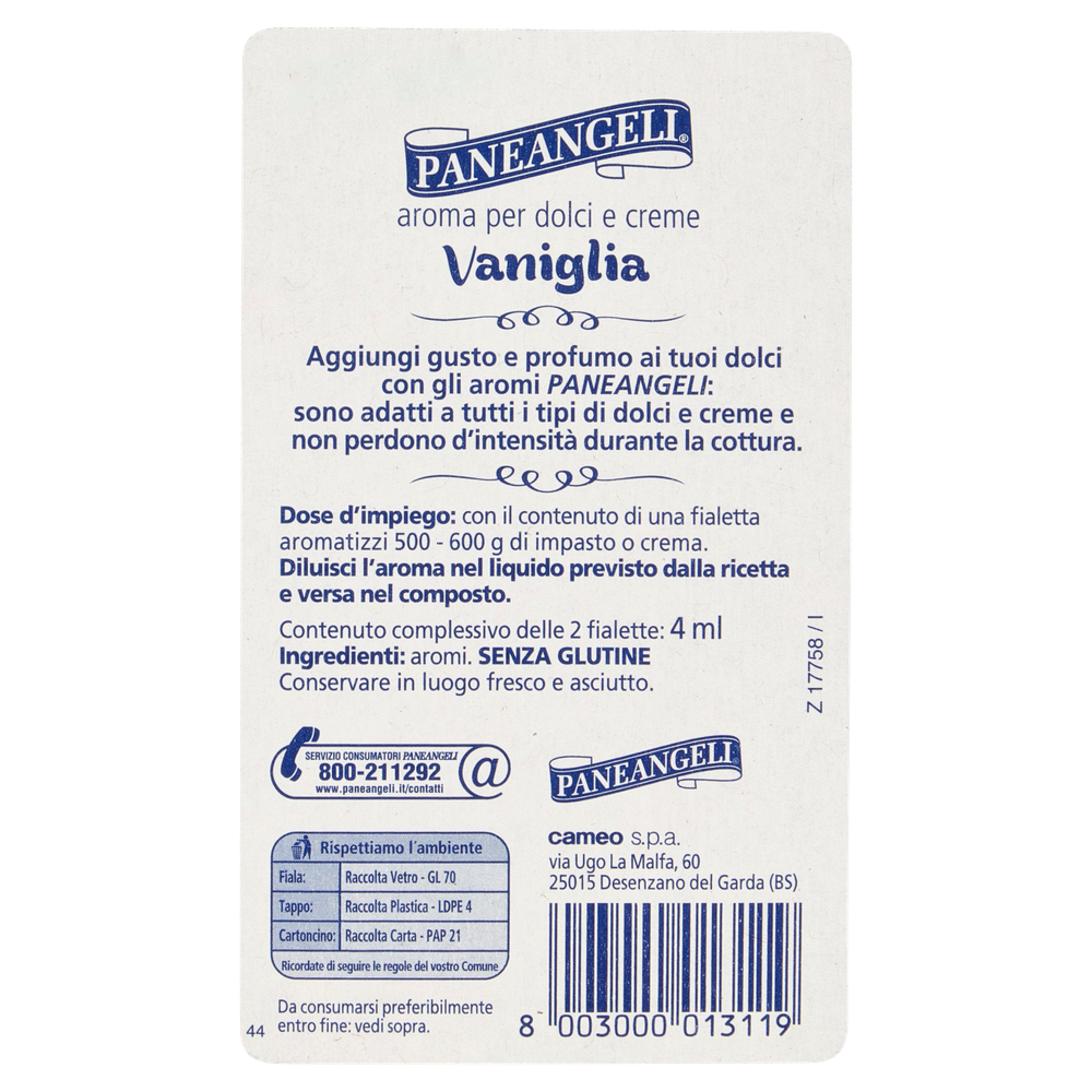 Aroma Di Vaniglia In Fialette Per Creme E Dolci 2x2ml Paneangeli - Foto 3