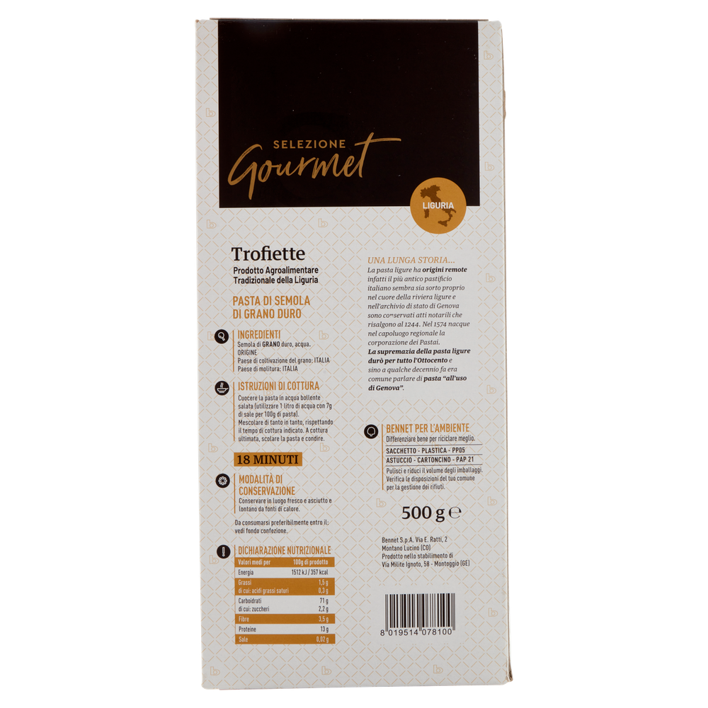Pasta Trofiette Della Liguria Selezione Gourmet Bennet - Foto 3