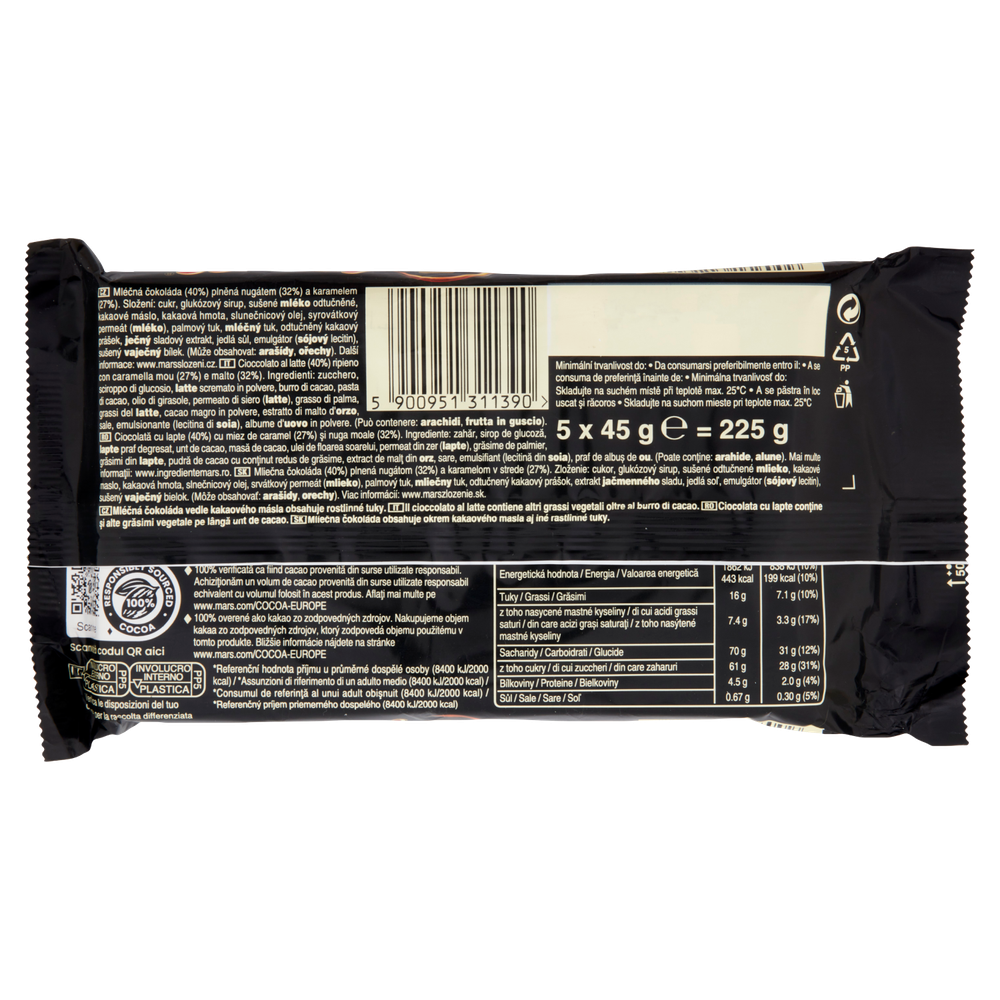 Barrette Al Cioccolato Al Latte Con Caramello Minis 5x45g Mars - Foto 3