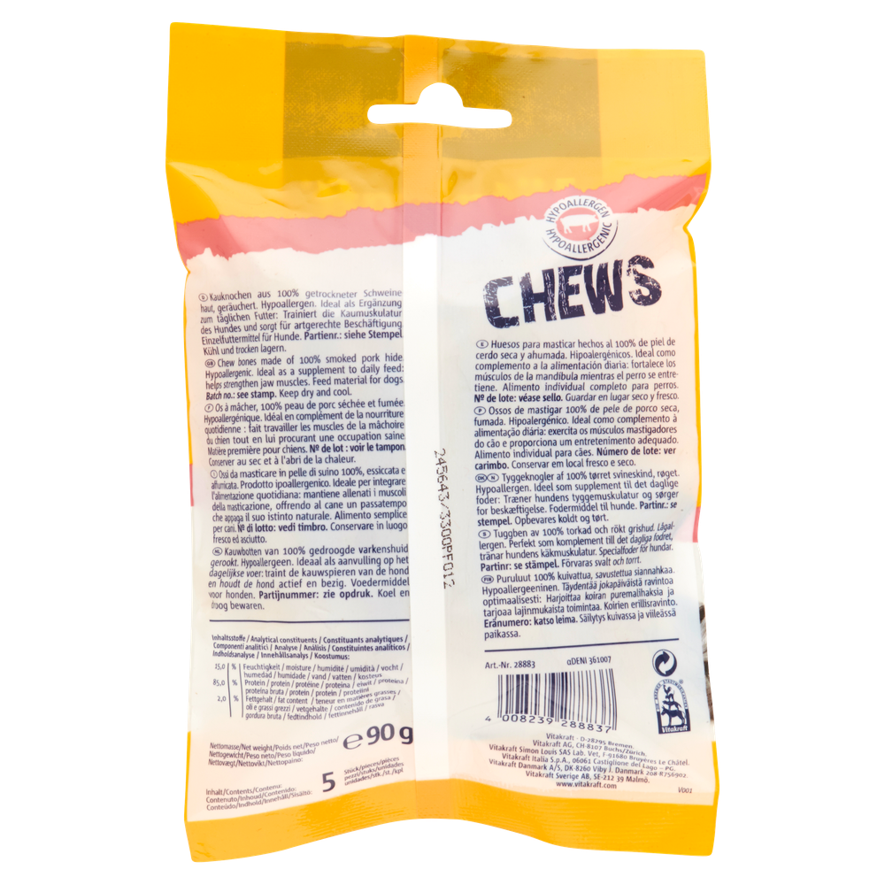 Chews Osso Pelle Di Maiale Vitakraft Cm.8 Conf. Da 5 - Foto 3