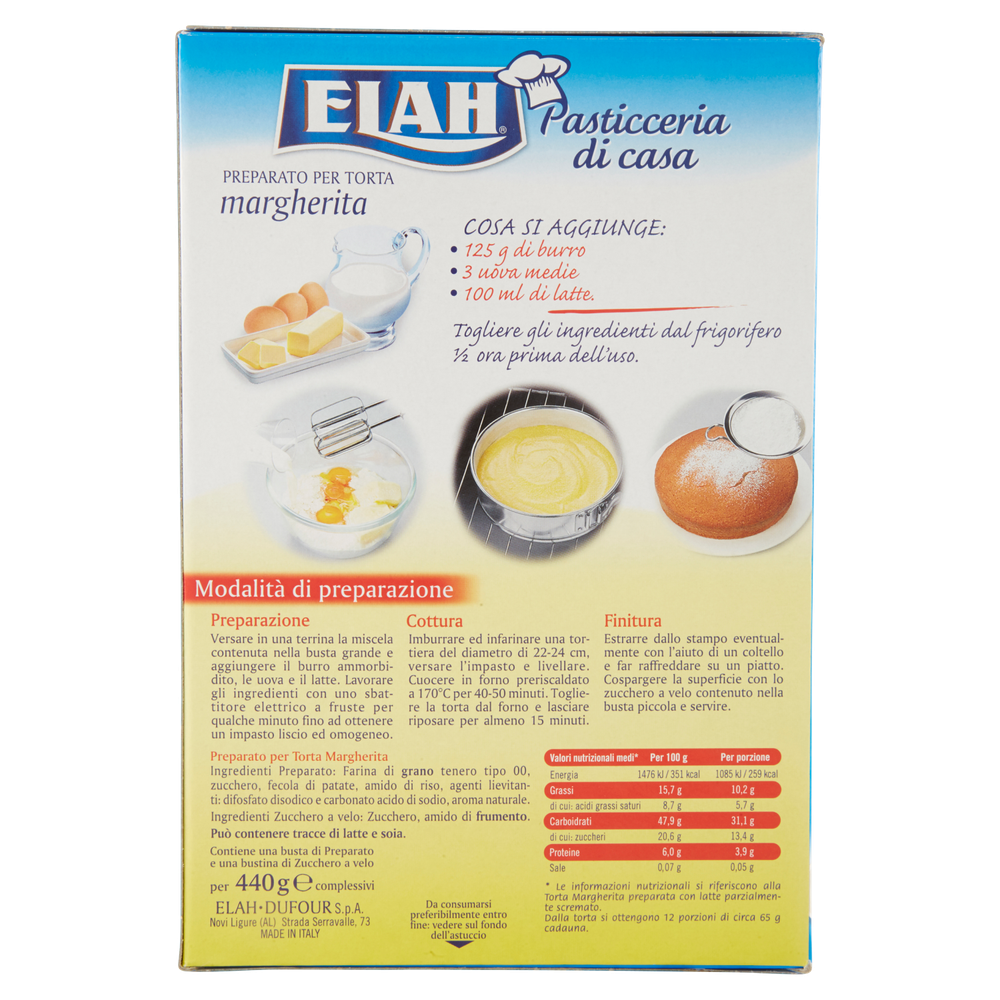Preparato Torta Margherita Con Zucchero A Velo Elah - Foto 3