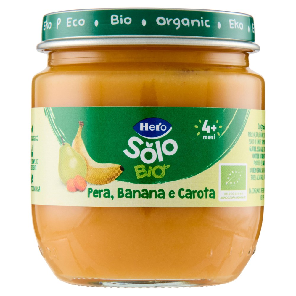 Omogeneizzato Pera-Banana-Carota Bio Hero Solo - Foto 1