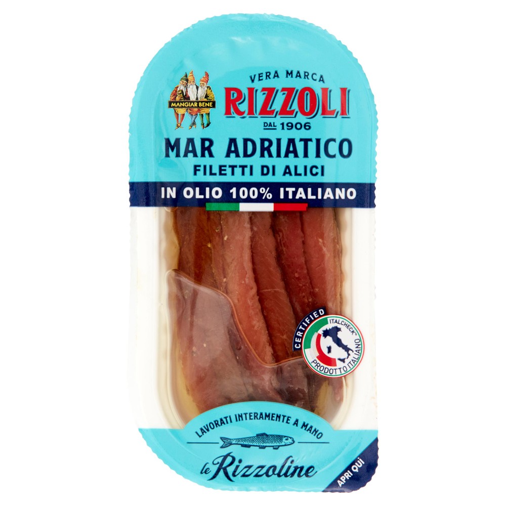 Filetti Di Alici Del Mar Adriatico In Olio 100% Italiano Rizzoli - Foto 1