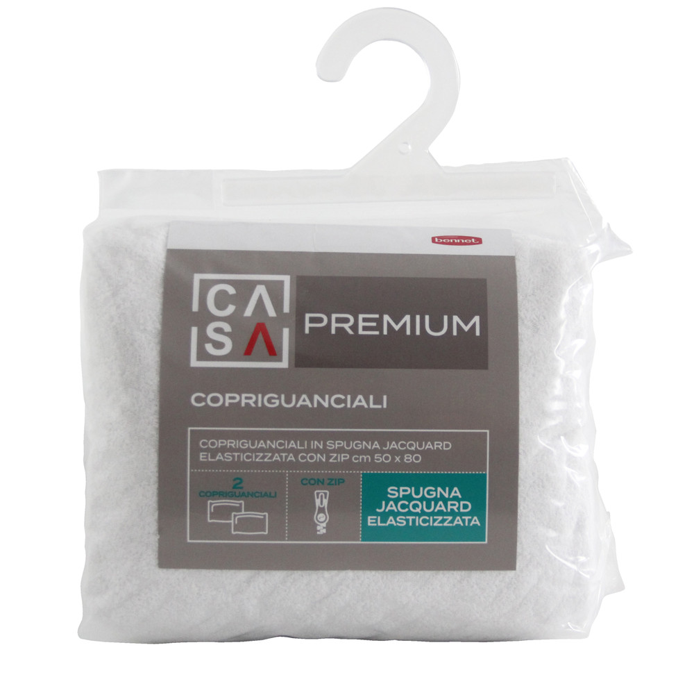 Copriguanciale Con Zip Spugna Jacquard Cm50x80 Conf Da 2 Casa Premium - Foto 1