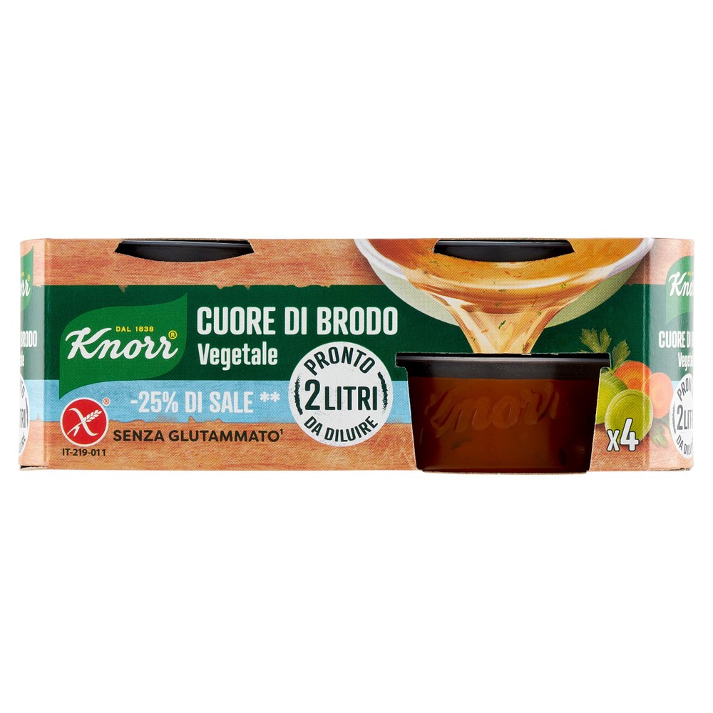 Cuore Di Brodo Vegetale Meno Sale Knorr 4 Da Gr.28