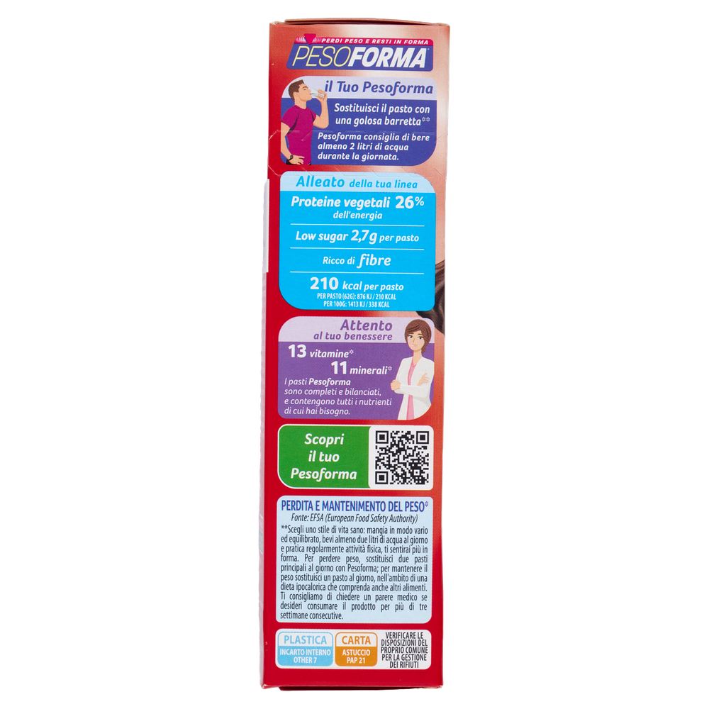 Pesoforma Barrette 2 Pasti Low Sugar Fondente Crunchy 2x62g - Foto 2