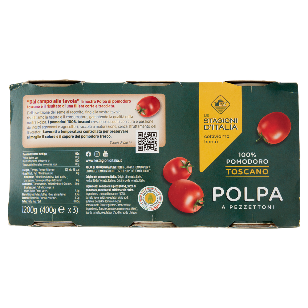 Polpa Di Pomodoro A Pezzettoni 3x400g Le Stagioni D'italia - Foto 3