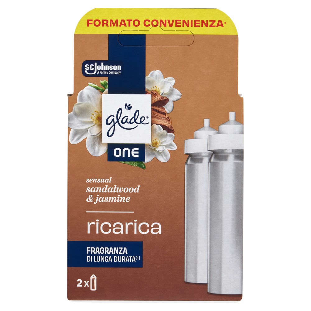 Glade One Doppia Ricarica, Fragranza Sensual Sandalwood&Jasmine 2x10ml - Foto 1