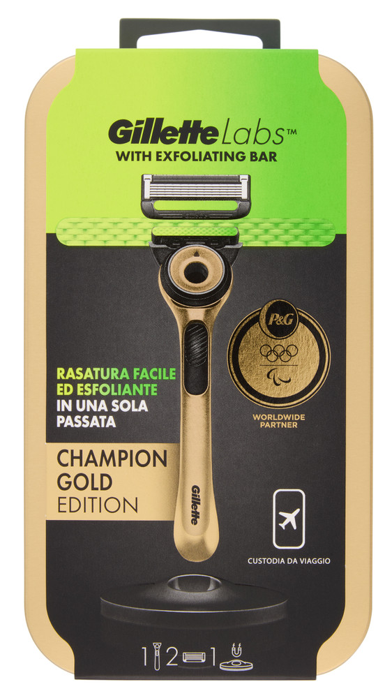 Rasoio Labs Neon Gold Travel Gillette - Foto 1