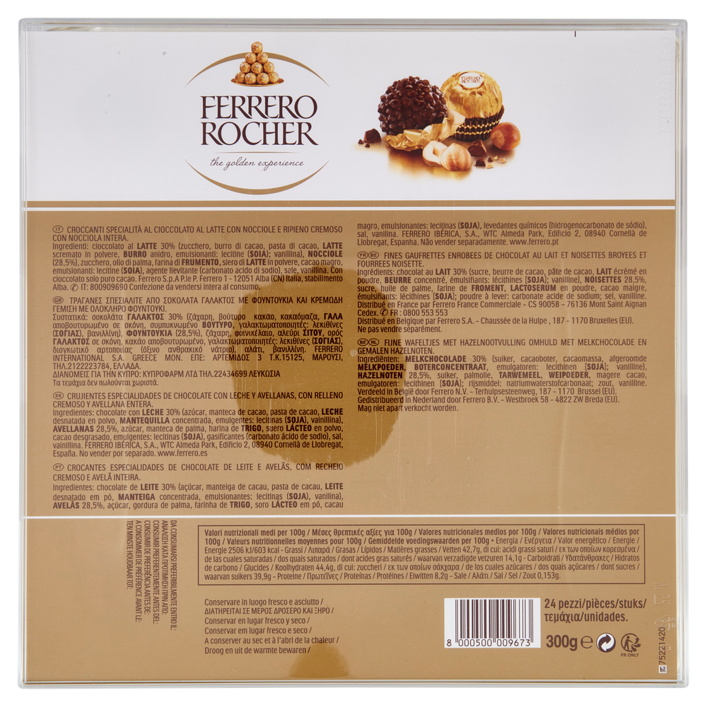 Cioccolatini Con Nocciole 24x12,5g Ferrero Rocher - Foto 3