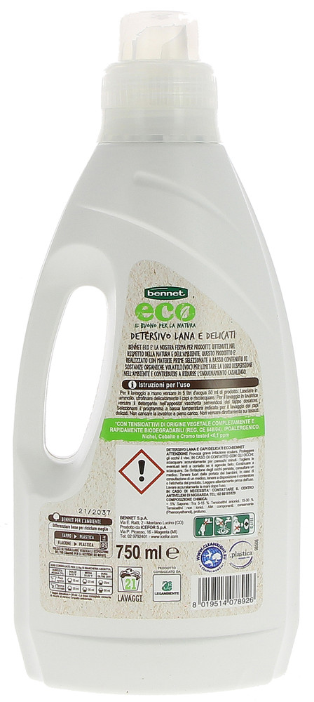 Detersivo Liquido Lana E Delicati Bennet Eco 21 Lavaggi - Foto 3