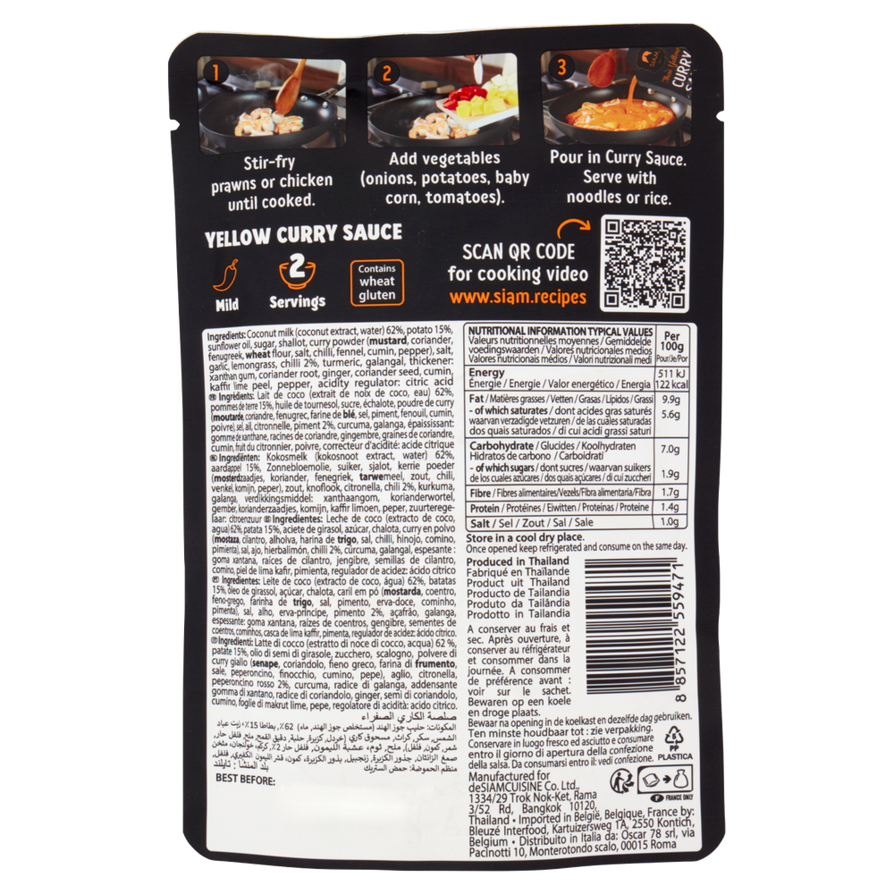 Siam Thai Yellow Curry Sauce 200g - Foto 3