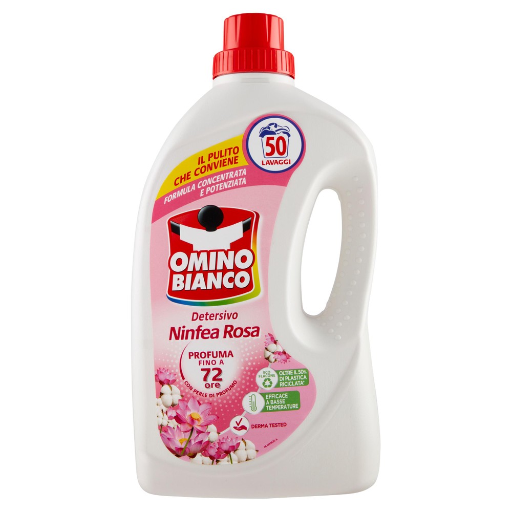 Detersivo Liquido Per Lavatrice Ninfea Rosa Omino Bianco 50 Lavaggi - Foto 1