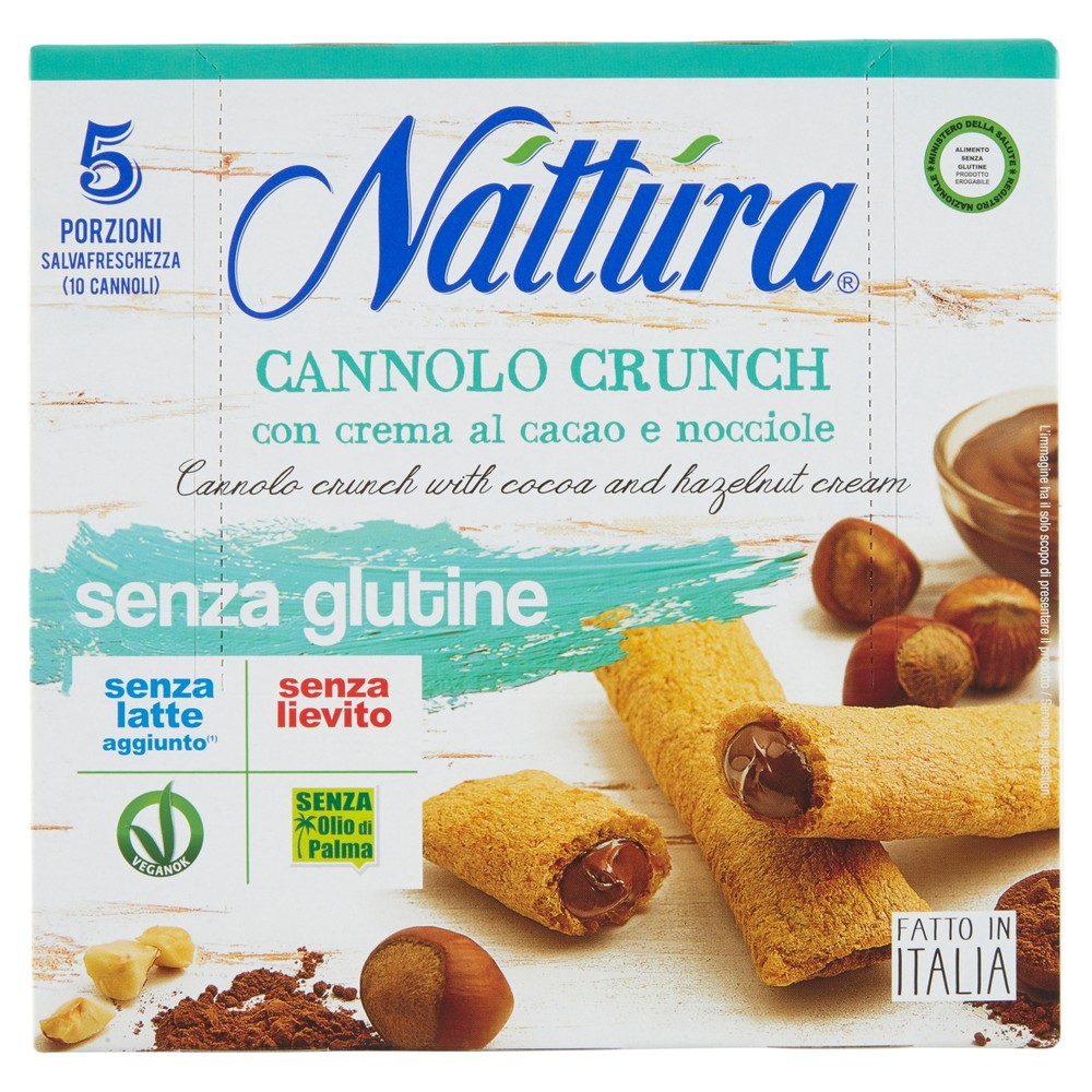 Nattura Cannolo Crunch Con Crema Cacao E Nocciole Senza Glutine 5x25g - Foto 1