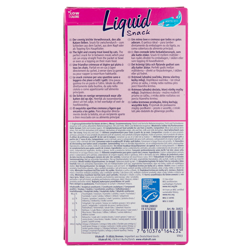 Cat Liquid-Snack Con Omega 3 Vitakraft - Foto 3