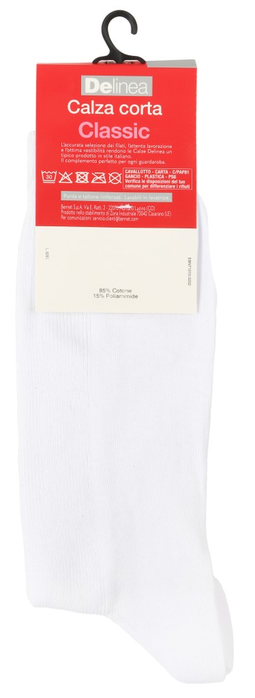Calze Corte Uomo 39/41 Bianco Costine 1:1 Delinea - Foto 2