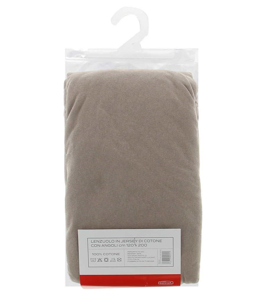 Lenzuolo Jersey Angoli Tinta Unita 1pz 1/2 Cm120x200 Beige Casa - Foto 2