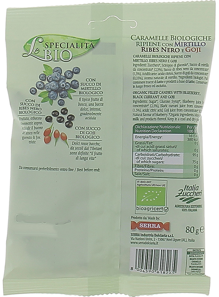 Caramelle Biologiche Gusto Mirtillo, Ribes Nero, Bacche Di Goji Serra - Foto 2