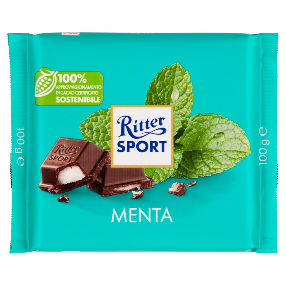 Tavoletta Di Cioccolato Fondente Con Ripieno Alla Menta Ritter Sport - Foto 1