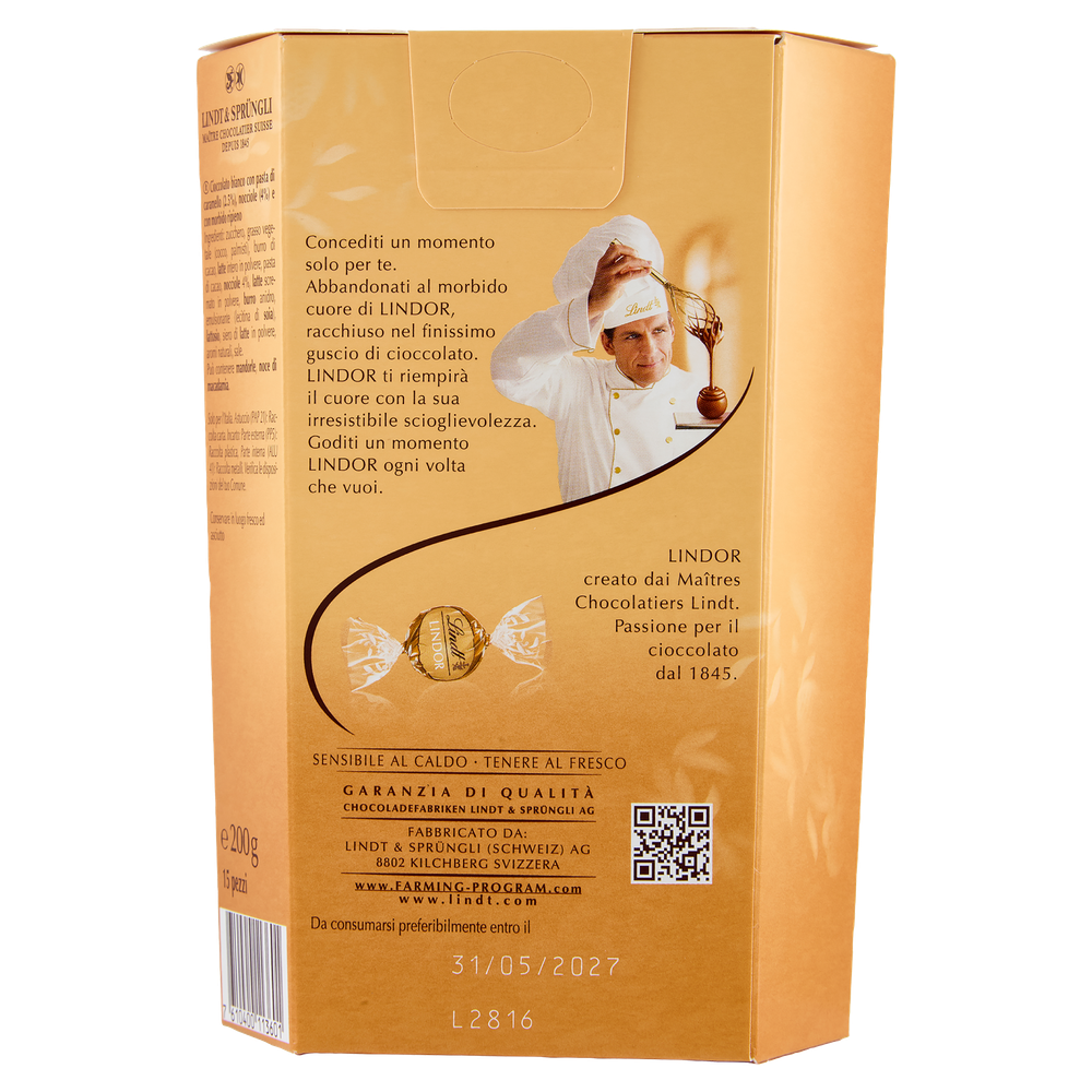 Cornet Lindor Golden Caramel & Hazelnut Lindt - Foto 3