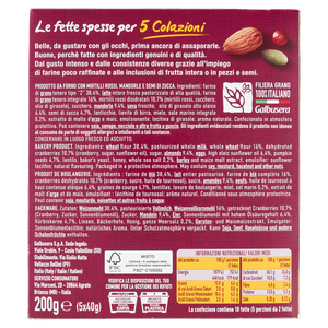 Fette Biscottate Mirtilli, Mandorle E Semi Bellebuone 5x40g Galbusera - Foto 3