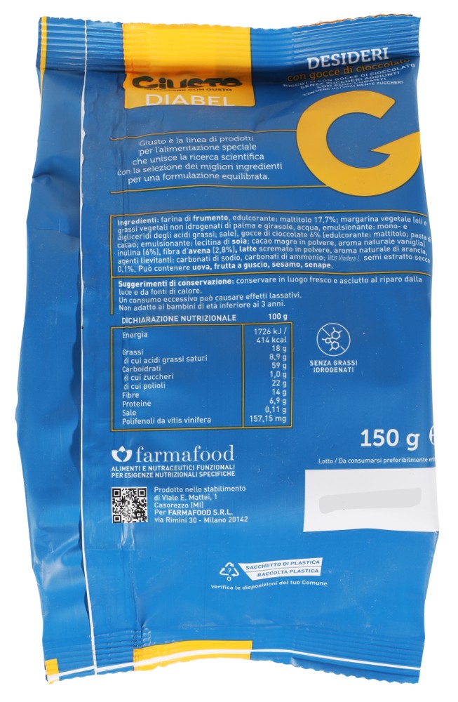 Giusto Desideri Con Gocce Di Cioccolato Basso Indice Glicemico - Foto 3