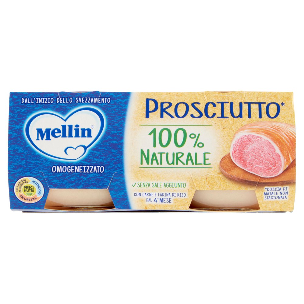 Omogeneizzato Carne Dal 4° Mese Di Prosciutto 2x80g Mellin - Foto 1