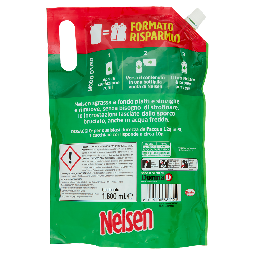 Detergente Per Piatti Ecoricarica Limone Nelsen - Foto 3