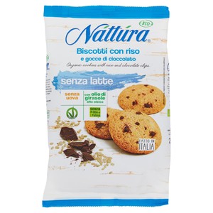 Biscotti Con Riso E Gocce Di Cioccolato Senza Latte Bio Nattura - Foto 1