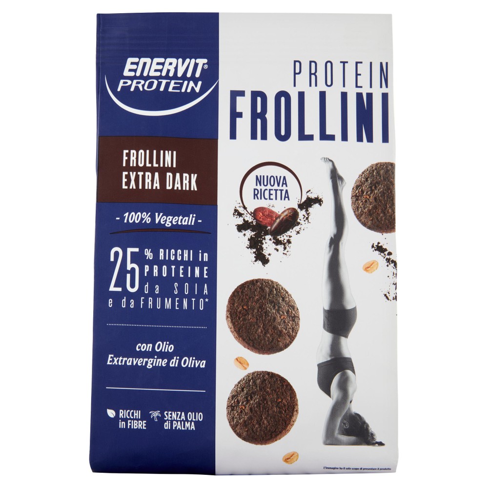 Biscotti Protein Frollini Al Cacao Extra Dark 100% Vegetali Enervit - Foto 1