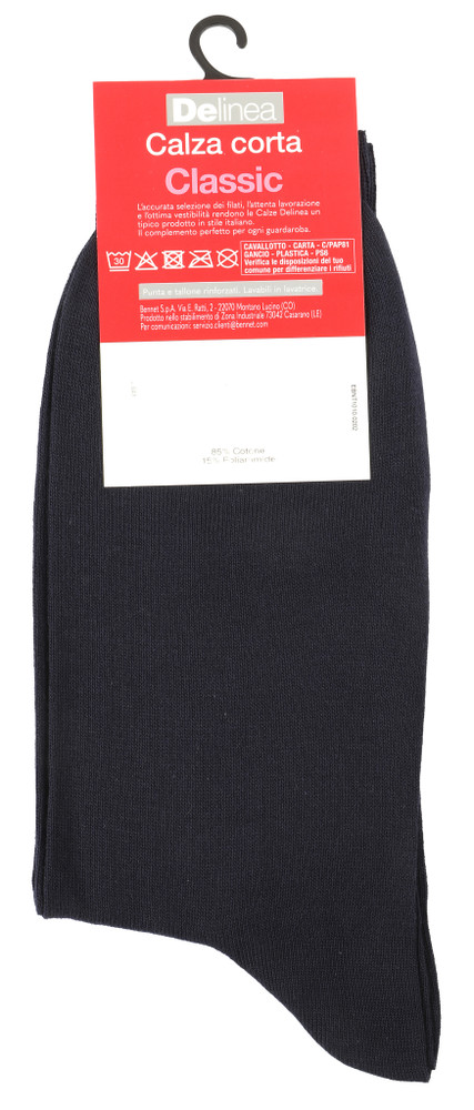 Calze Corte Uomo 44/46 Blu Maglia Liscia Delinea - Foto 2