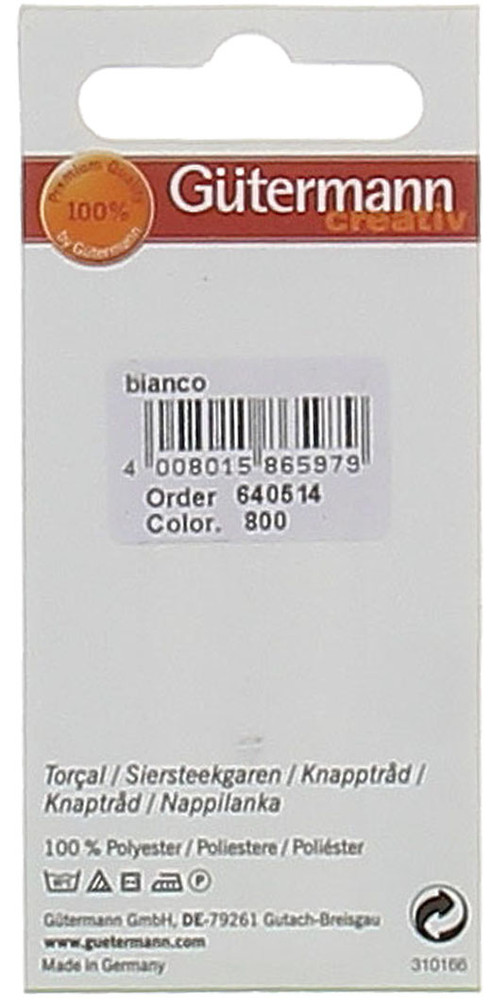 Filo Per Impunture Colore 800 Bianco Mt.30 Gutermann - Foto 2