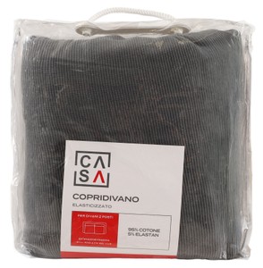 Copridivano 2 Posti Tinta Unita Grigio Casa - Foto 1