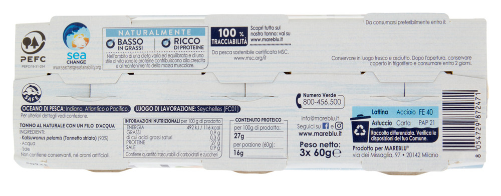 Tonno Al Naturale Active Pro Basso In Grassi 3x60g Mareblu - Foto 3