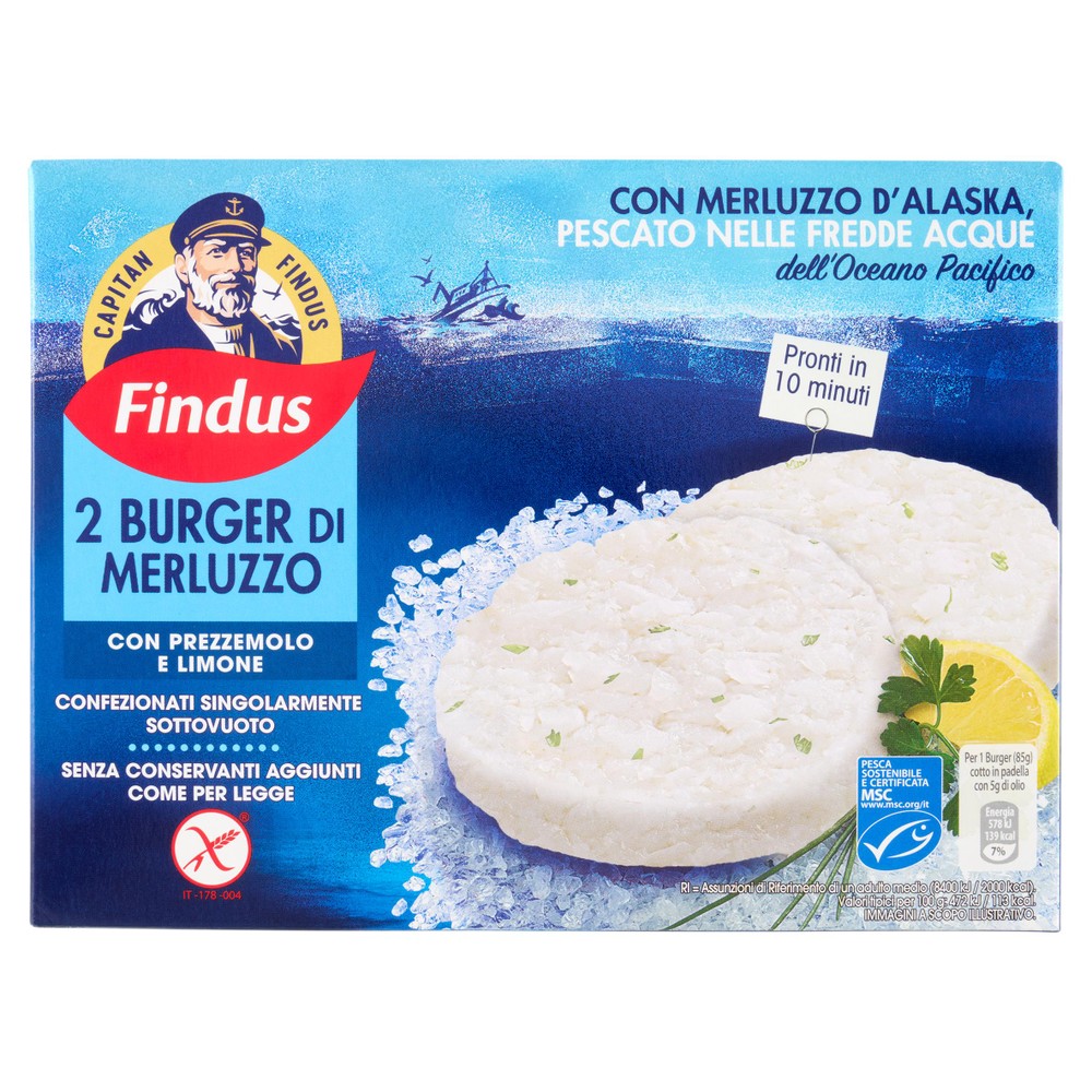 2 Burger Di Merluzzo Con Prezzemolo E Limone 170g Capitan Findus - Foto 1