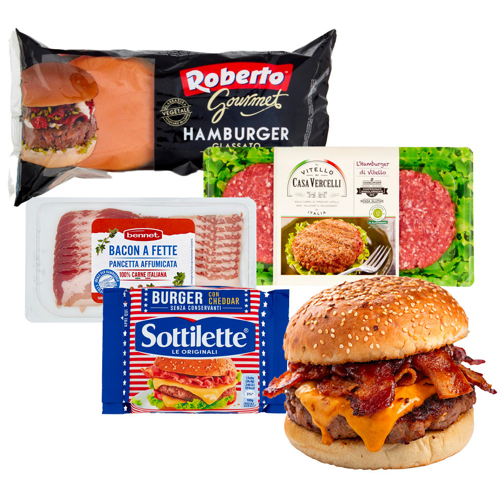 Hamburger di Vitello con Bacon e Cheddar - Foto 1