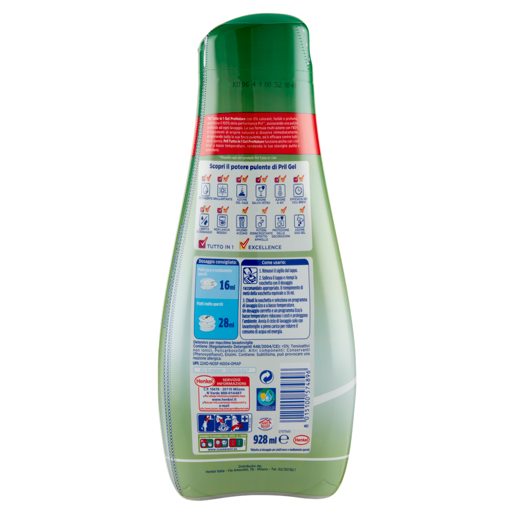 Detersivo Lavastoviglie Liquido Sporco Difficile Green Pril - Foto 3