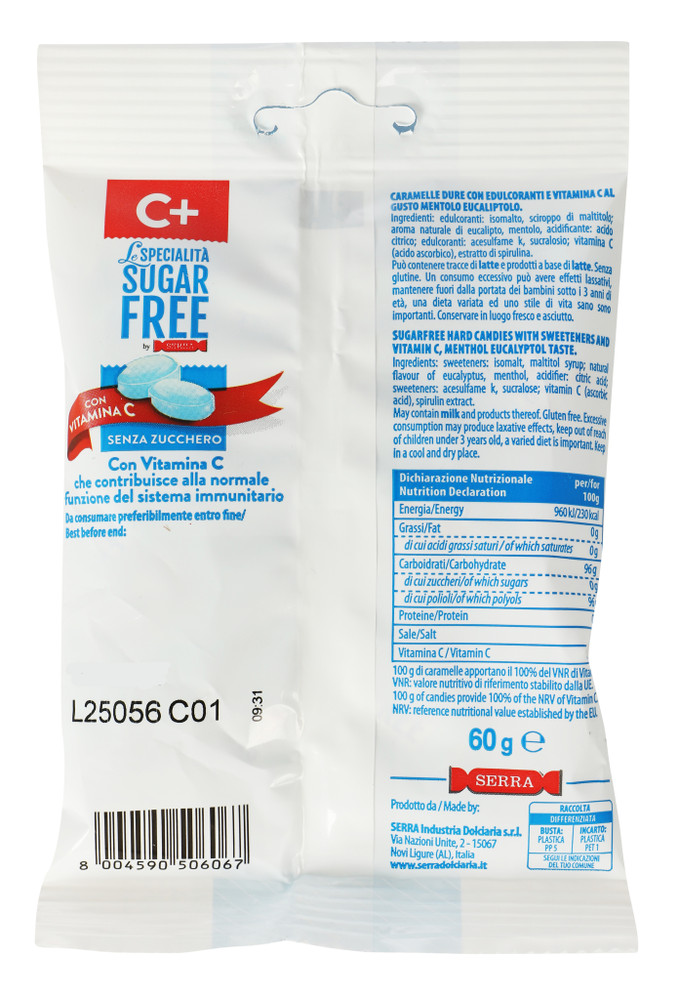 Caramelle Sugarfree Mentolo Eucalipto Con Vitamina C Serra - Foto 3