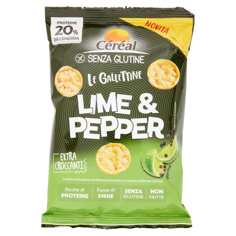 Céréal Senza Glutine Le Gallettine Gusto Lime & Pepper Fonte Di Fibre - Foto 1