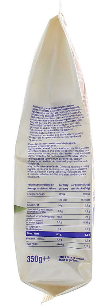 Biscotti Cioccolato 0% Zuccheri Aggiunti Mangiarsano - Foto 2